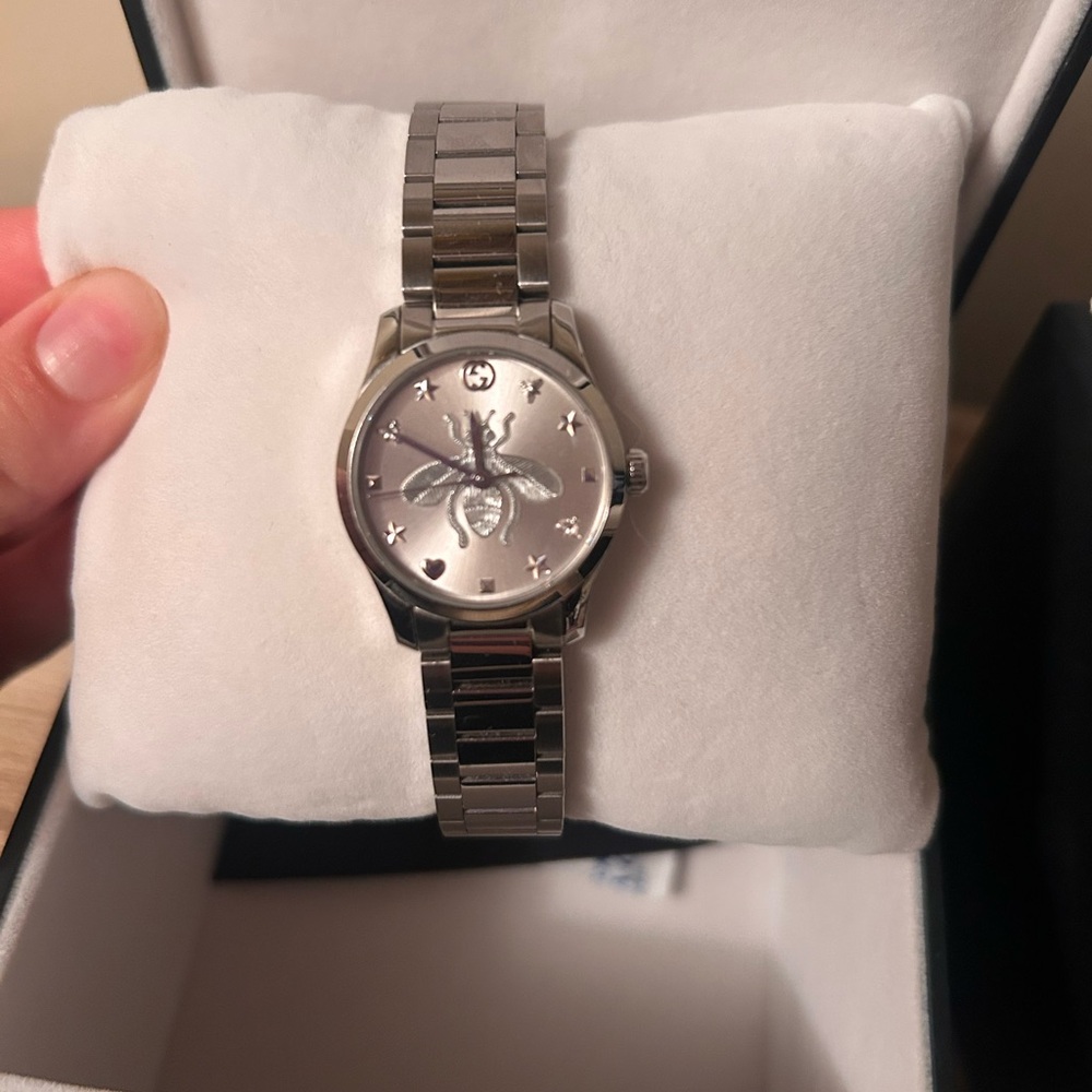 Gucci G-Timeless Silver Dial Ladies Watch